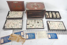 Vintage Chinese Mahjong Set Game circa 1920's dovetailed Box RARE!!