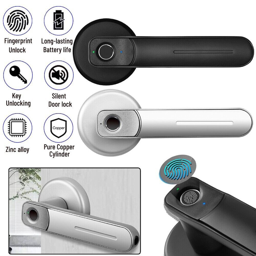 Smart Biometric Fingerprint Door Lock with Keys & Handle
