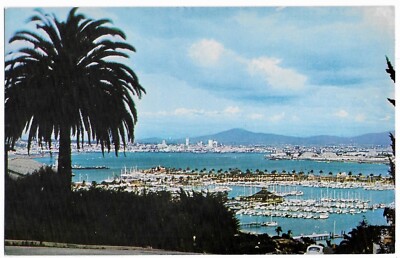 Postcard CA San Diego California, Elevated View of San Diego & Point Loma   E16