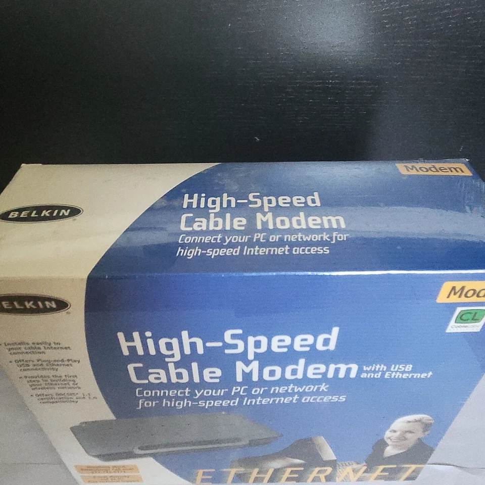 Belkin High Speed Cable Modem F5D5530-W - Rare, New Old Stock Sealed - Free Ship - Image 2 of 4