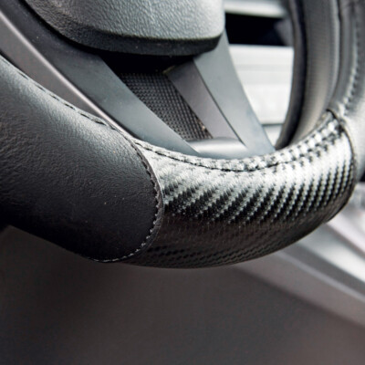 Ergonomic Soft Leather Carbon Fiber Grip Steering Wheel Cover Universal Size