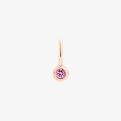 DoDo Anhänger Bollicine aus 9K Roségold mit 1 rosa Saphir (0,08 ct)