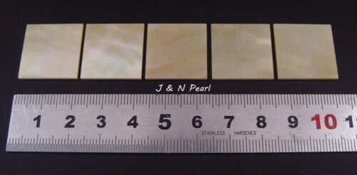 10 Stck. Gold Perlmutt Quadratische Einlage Rohlinge, 20x20x1,3 mm - Bild 1 von 3