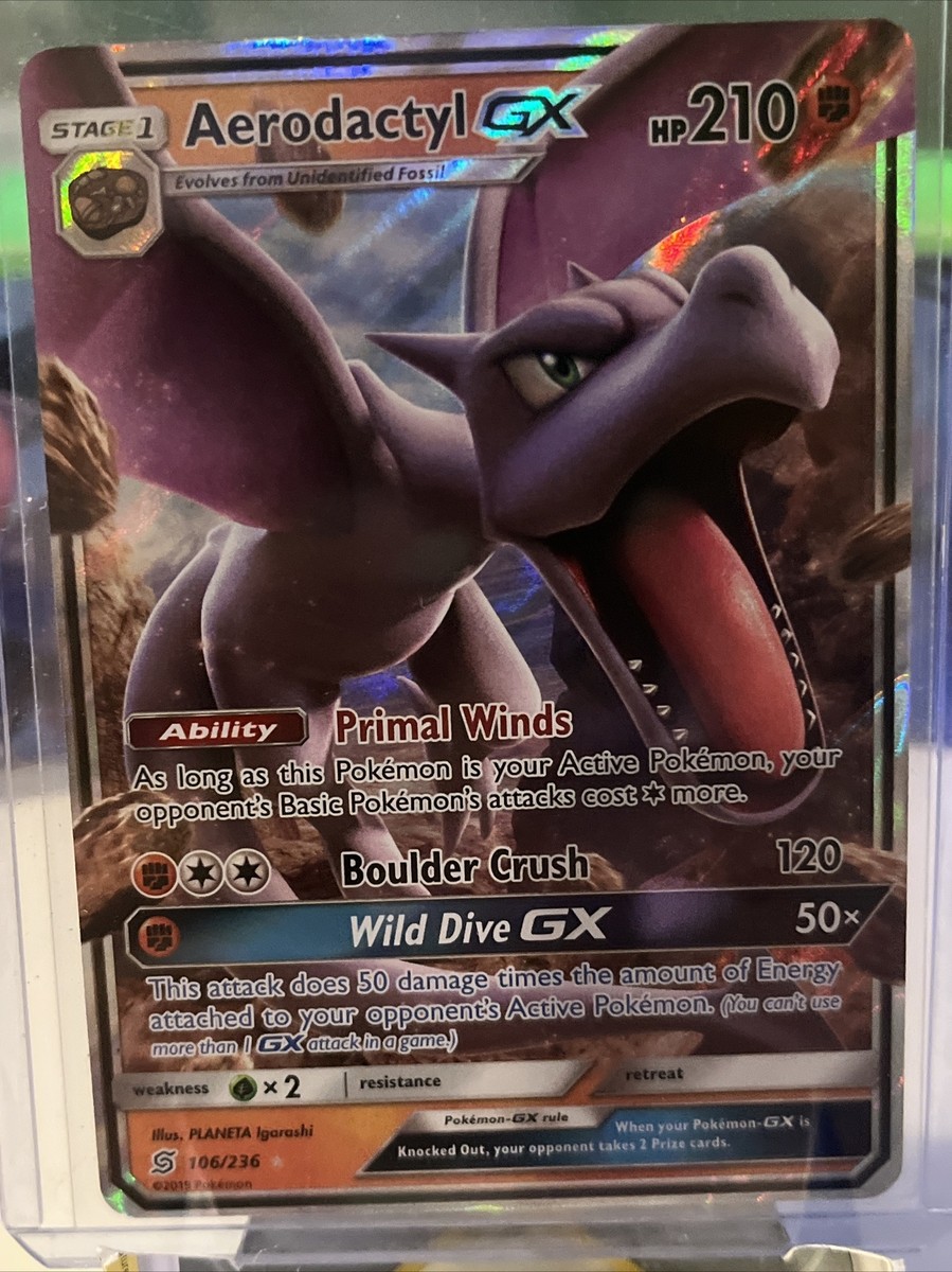 Pokmon TCG Aerodactyl GX Unified Minds 106/236 Ultra Rare NM | eBay Pokmon TCG Aerodactyl GX Unified Minds 106/236 Ultra Rare NM | eBay