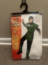 Green Color Ninja Asian Halloween Costume. Child Large 12-14 Brand New