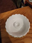Vintage Fenton White Thumb Print Hobnail Votive Candle Holder Incert