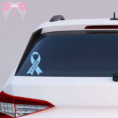 Survivor Prostate Cancer Awareness Ribbons Light Blue Vinyl Decal ...