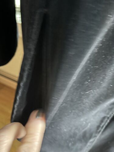 Vintage JS Collections Midi Black Velvet Opera Evening Coat Duster Pockets S/M - Picture 6 of 10