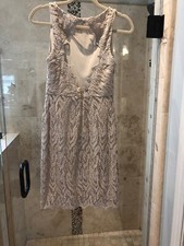 Alice + Olivia Open Back Gold Metallic Sleeveless Mini Bodycon Dress S 4