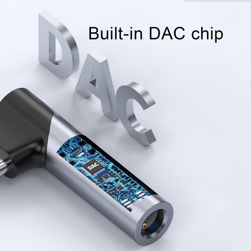 USB C Headphone Adapter Right Angle Type C to 3.5mm Aux Audio Adapter DAC - Photo 5 sur 10