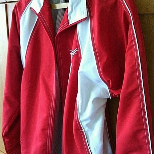 Windbreaker Soccer Jacket Football Coach Size Medium Red Zip Up Training Unisex - Picture 8 of 24