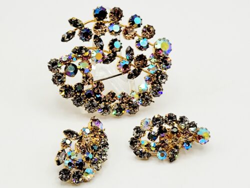 TRIAD signed  Spectacular Sparkly Brooch Set Signed (A137) - Picture 1 of 5