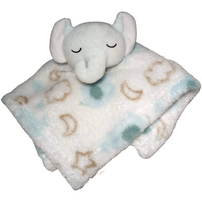 Mini Muffin Blue Sleeping Elephant Baby Security Blanket Lovey Moon Cloud Star