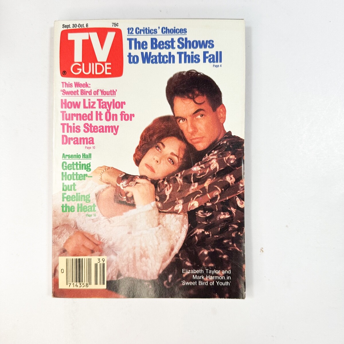 TV Guide Sept. 30- Oct. 6, 1989 Liz Taylor, Mark Harmon, No Label