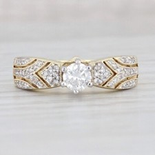 1.50 Ct Round Cut Diamond Vintage Unique Engagement Ring 14K Yellow Gold Finish