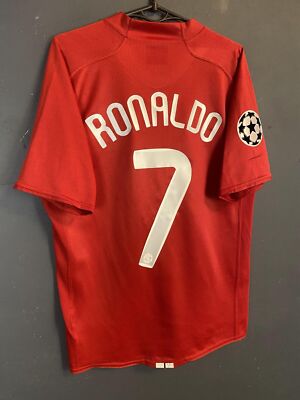 RONALDO MEN MANCHESTER UNITED 2007/2008 UEFA SOCCER FOOTBALL SHIRT