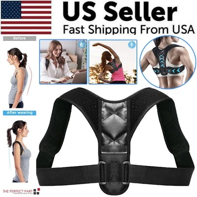 Posture Corrector Adjustable Back Brace Shoulder Support Clavicle Belt Men Women - Image 1 of 4