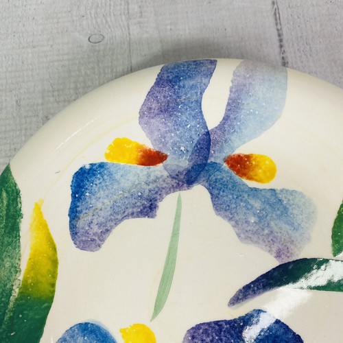 Vintage Salute Ceramic BLUE IRIS ORCHID Flower 8.25" Salad Lunch Plates Set of 4 - Picture 14 of 18