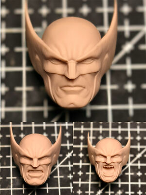 Unpainted 1/12 Scale Jim Lee Wolverine Logan Head Sculpt Fit 6'' ML Figure