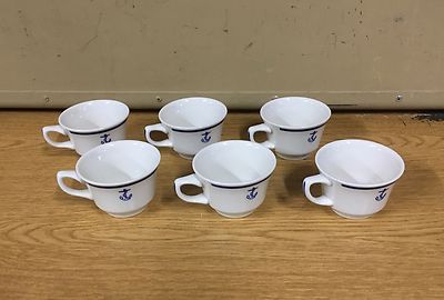 6 X ORIGINAL US NAVY TASSEN CHINESISCHES PORZELLAN HOMER LAUGHLIN HERGESTELLT IN DEN USA NEU!!!