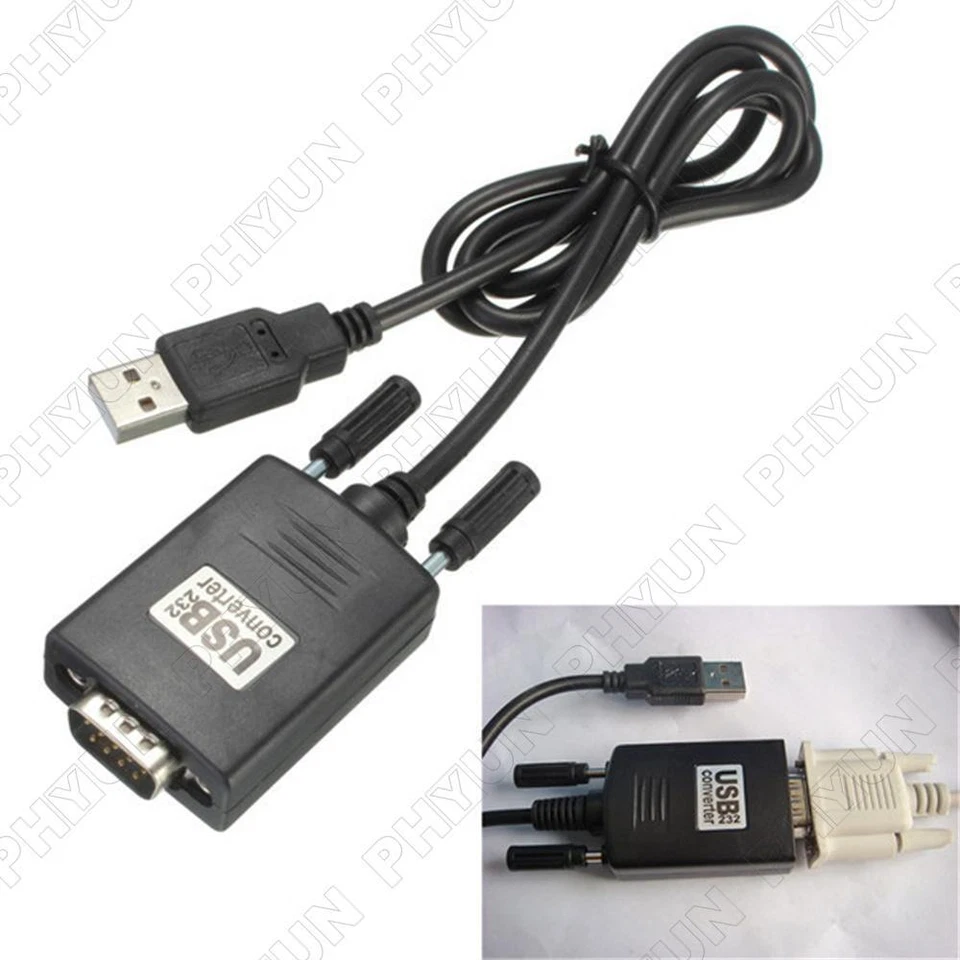 1X USB 2.0 Male to RS232 Serial DB9 9 Pin Adapter Cable For Computer PC Laptop - Image 2 of 4
