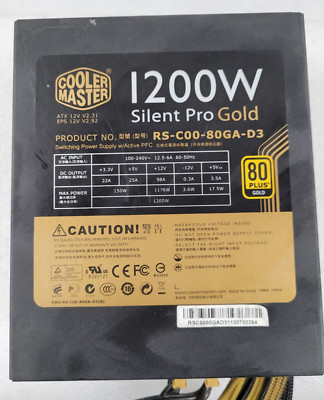 Cooler Master Silent Pro Gold 1200w 80 Plus Gold RS-C00-80GA-D3 Power Supply
