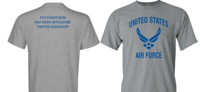 RAF HIGH WYCOMBE *UNITED KINDGOM*USAF*2-SIDED SHIRT*VINYL*OFFICIALLY LICENSED