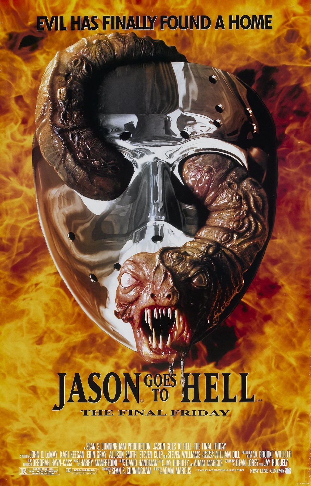 JASON GOES TO HELL THE FINAL FRIDAY Movie Poster Horror Friday the 13th