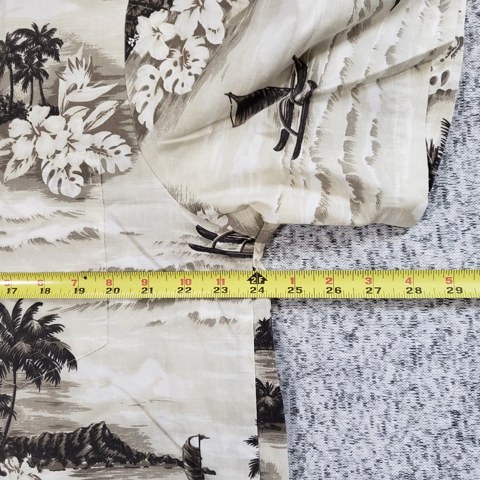 Camisa Hawaiana De Colección Moda Jade Para Hombres L Playa Floral Beige Gris Manga Corta EE. UU. Foto 4 de 4