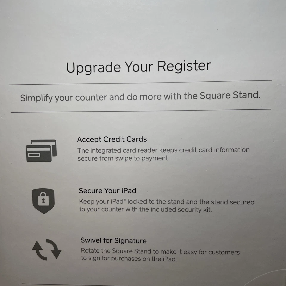 SQUARE STAND Point of Sale POS for iPad 2 (3rd) 30 pin connector W/ Card Reader - Image 4 of 4