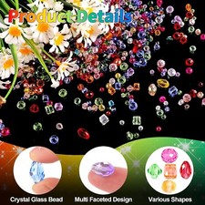 600 pcs Glass Beads for Jewelry Making - Colorful Rainbow Craft Crystal Beads ..