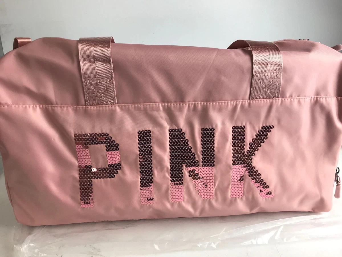 New Victorias Secret Pink Sequin Ladies Beach Weekend Holdall Gym Bag  lbag128