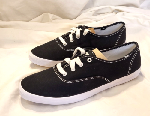Keds Womens Champion Black Canvas Sneakers US Size 9M WF34100 New In Box - Picture 1 of 23
