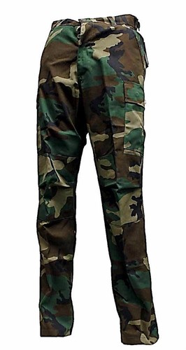 WOODLAND CAMO BDU PANTS MILITARY STYLE 