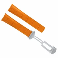 22MM MONACO LEATHER WATCH BAND STRAP FOR TAG HEUER CARRERA MONACO FORMULA ORANGE