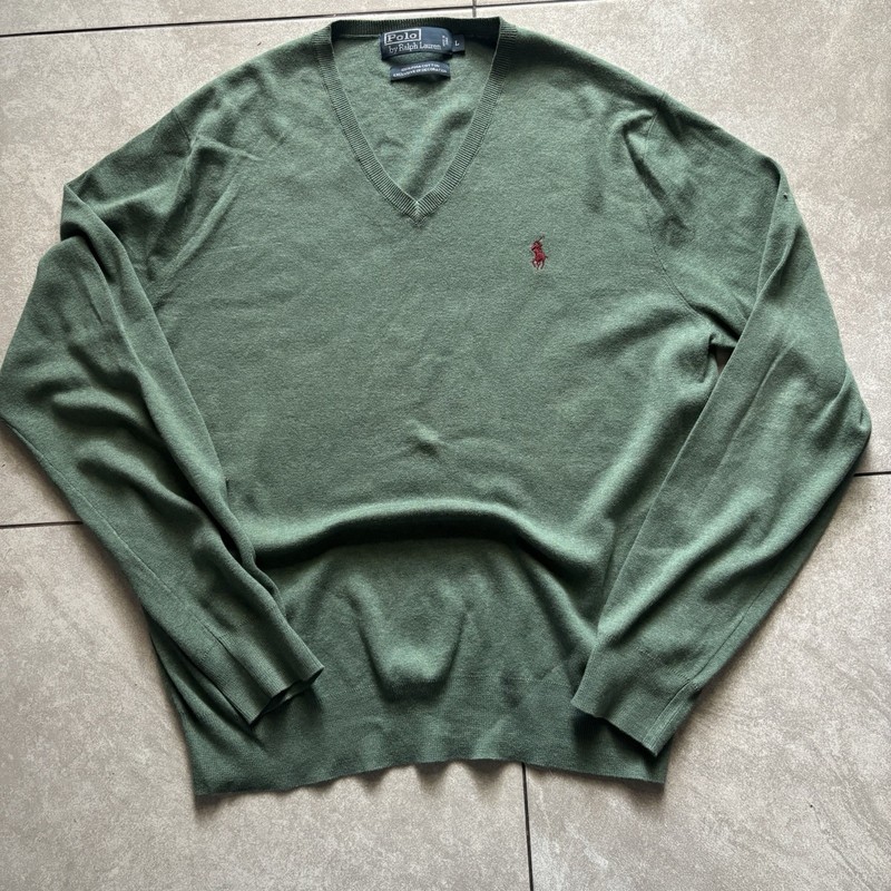 Polo Ralph Lauren Green Men’s V Neck Sweater Size Large
