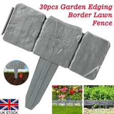 30pcs Garden Edging Border Imitation Stone Fence  Edging Garden Patio Decor