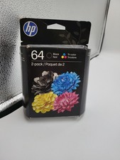 HP 64 X4D92AN 140 Black  Tri Color Ink Cartridge NEW EXP FEB-2028
