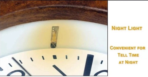 Alarm Clock Brown Round Non-Ticking Arabic Numerals Backlight Battery Operated - Picture 10 of 19