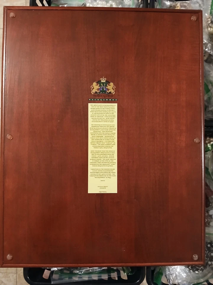 NOBLE GAMES BACKGAMMON LEATHER & WOOD GAME BOARD LIMITED EDITION - Image 3 of 4