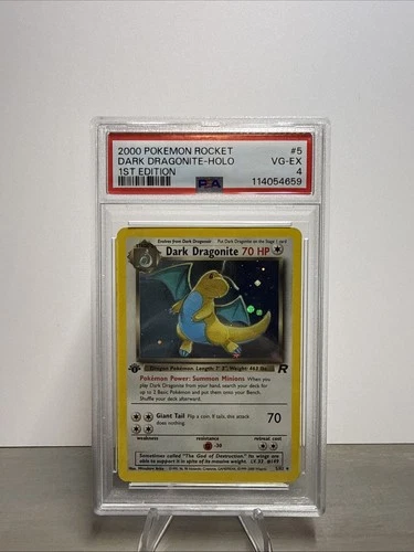 2000 Pokemon Rocket Dark Dragonite Holo 1st Edition 5 PSA 4