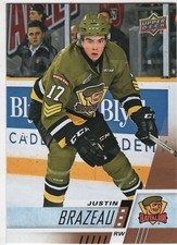 2017/18 Upper Deck CHL #263 Justin Brazeau/North Bay Battalion-Mint
