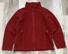 Cabelas Fleece Zip Up Jacket Burgundy Women  s Medium Polartec