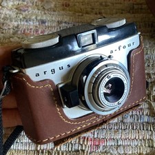 Vintage Argus A-Four 35mm Camera Cintar Lens f/3.5 44mm Case-WORKING  