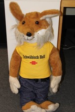 Schwäbisch Hall Fuchs Bausparfuchs Plüsch Stofftier 80 cm groß ,alt