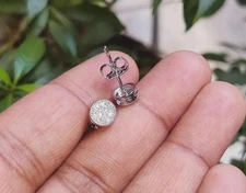 2Ct Round Cut Lab Created Diamond Cluster Stud Earrings 14K White Gold Plated