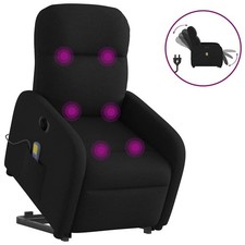 Massagesessel mit Aufstehhilfe Elektrisch Wolkengrau Stoff vidaXL