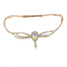 Rhinestone Belly Dance Headdresses Adjustable Length Costume Forehead Headpiece