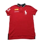 Ralph Lauren Spain Polo Shirt Mens Small S Red Cotton Custom Fit Big Pony Top