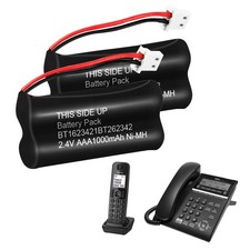 WAVYPO 1000mAh 2.4V Ni-MH BT162342/BT262342 Cordless Phone battery, 2pcs
